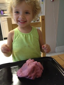 Jen and our home-made Play Dough